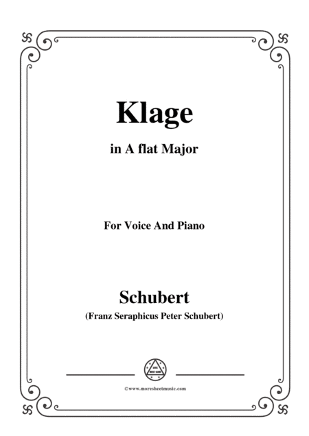 Schubert-Klage(Lament),in A Major,D.415,for Voice and Piano (arr. MSM)