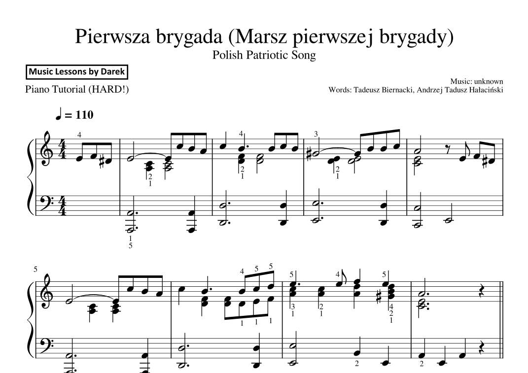 Pierwsza brygada (Marsz pierwszej brygady) / We Are the First Brigade [HARD PIANO] (arr. Darek)