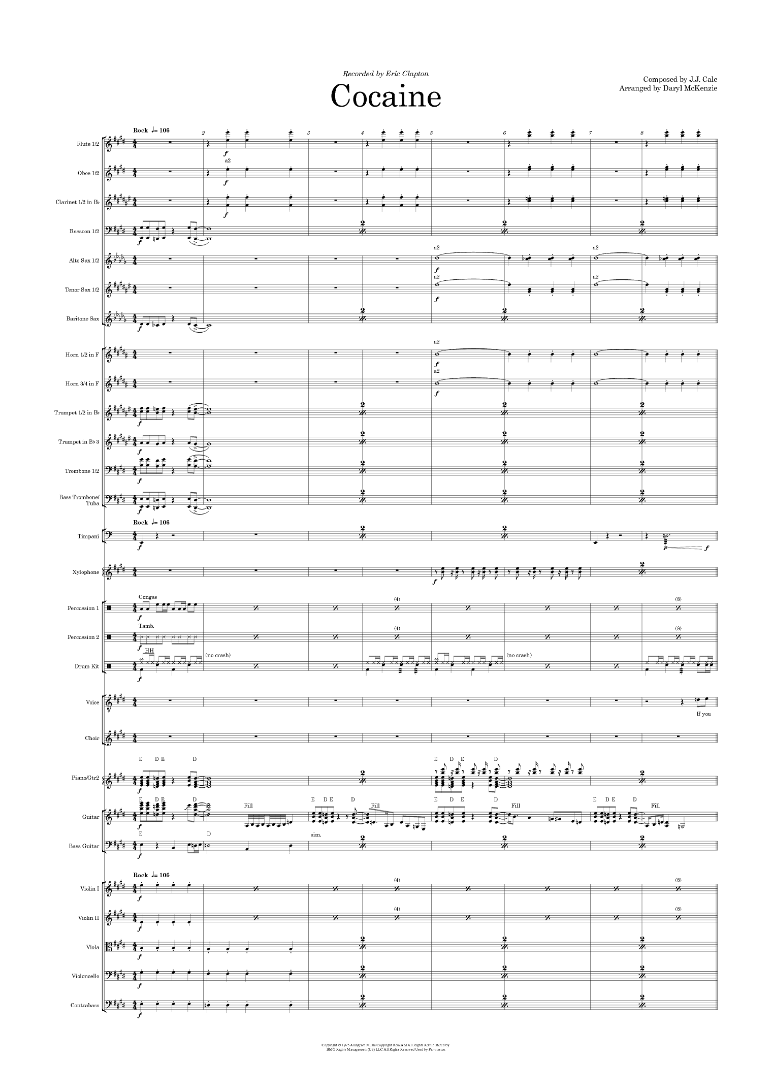 Cocaine (arr. Daryl McKenzie)