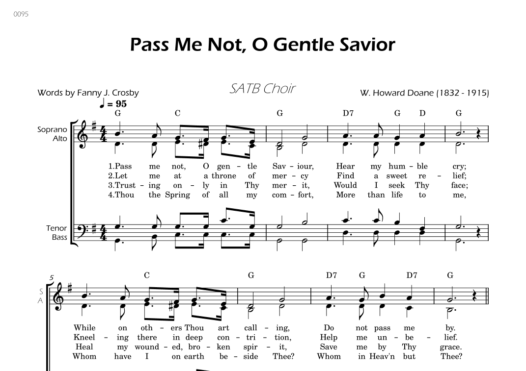 Pass Me Not, O Gentle Savior - SATB Choir - W/Chords (arr. César Madeira)