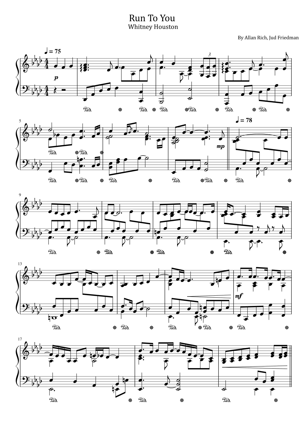 Run To You (arr. poon)