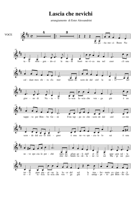Lascia che nevichi (parte per voce) (arr. Ester Alessandrini)