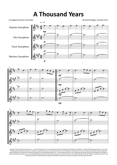 A Thousand Years (arr. Glauco Fernandes)