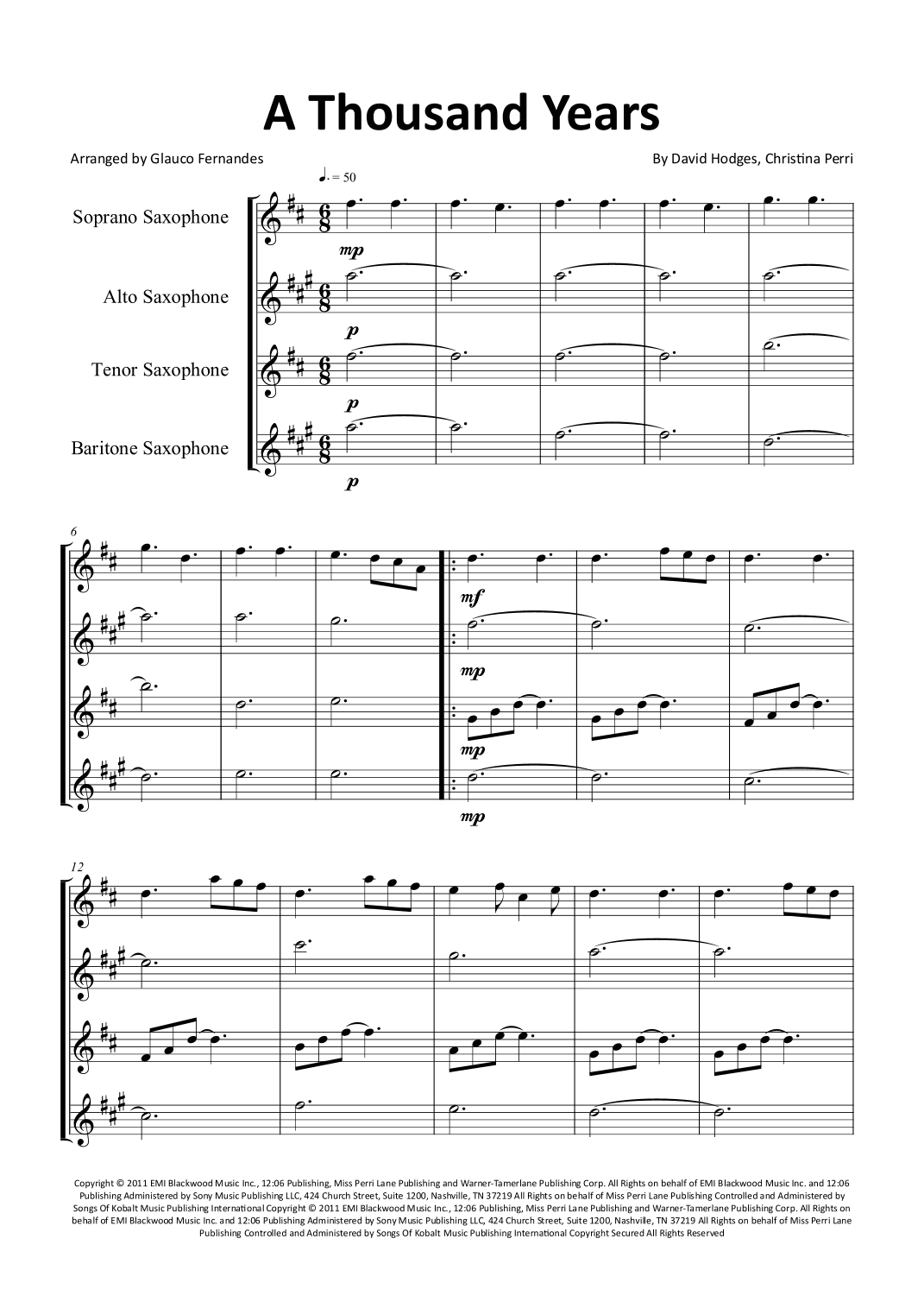 A Thousand Years (arr. Glauco Fernandes)