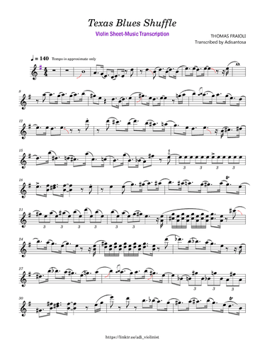Texas Blues Shuffle (jazz violin) (arr. Adisantosa)