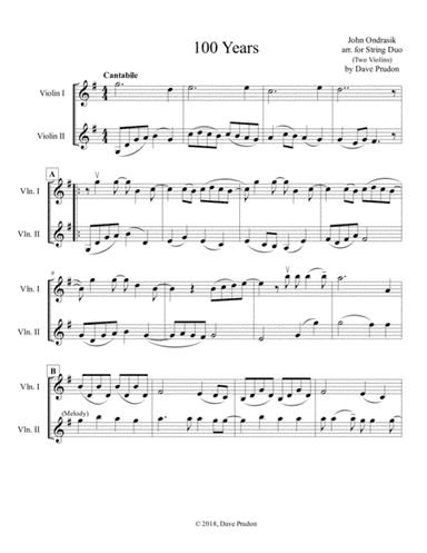 100 Years (arr. Dave Prudon)