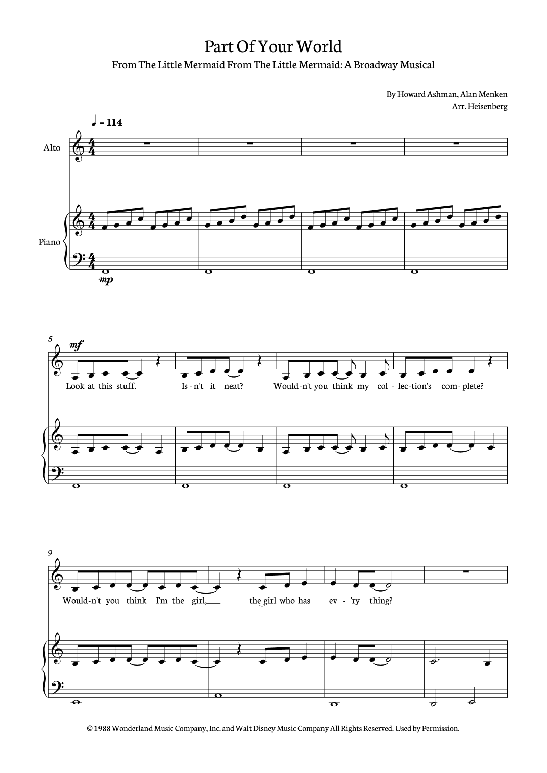 Part Of Your World (arr. Heisenberg)