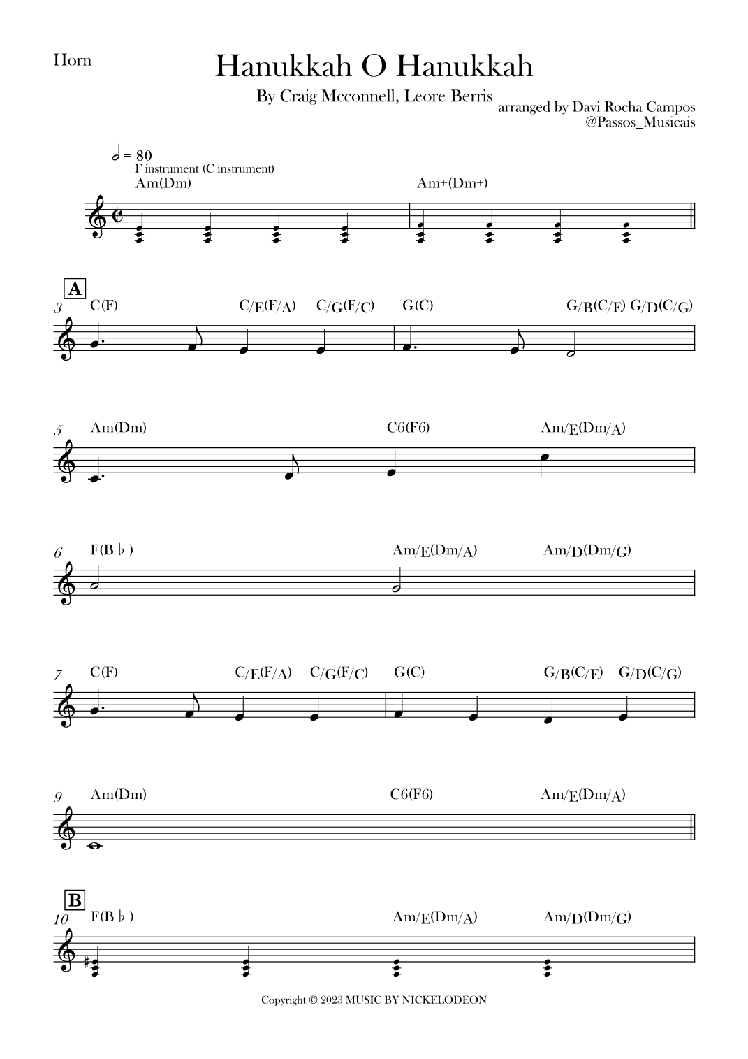 Hanukkah O Hanukkah (arr. Davi Rocha Campos)
