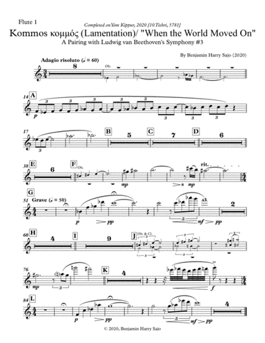 Kommos (Lamentation) / "When the World Moved On" - Flute 1