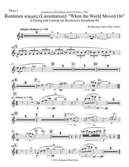 Kommos (Lamentation) / "When the World Moved On" - Flute 1