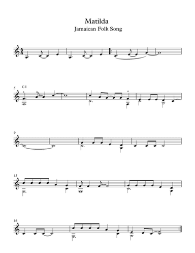 Matilda Jamaican Folk Song (arr. Milan Mitic)