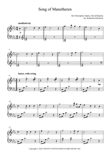 The Song Of Manetheren (arr. Katharina Kleidosty)