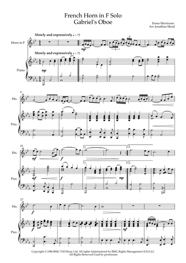 Gabriel's Oboe (arr. Jonathan Mead)