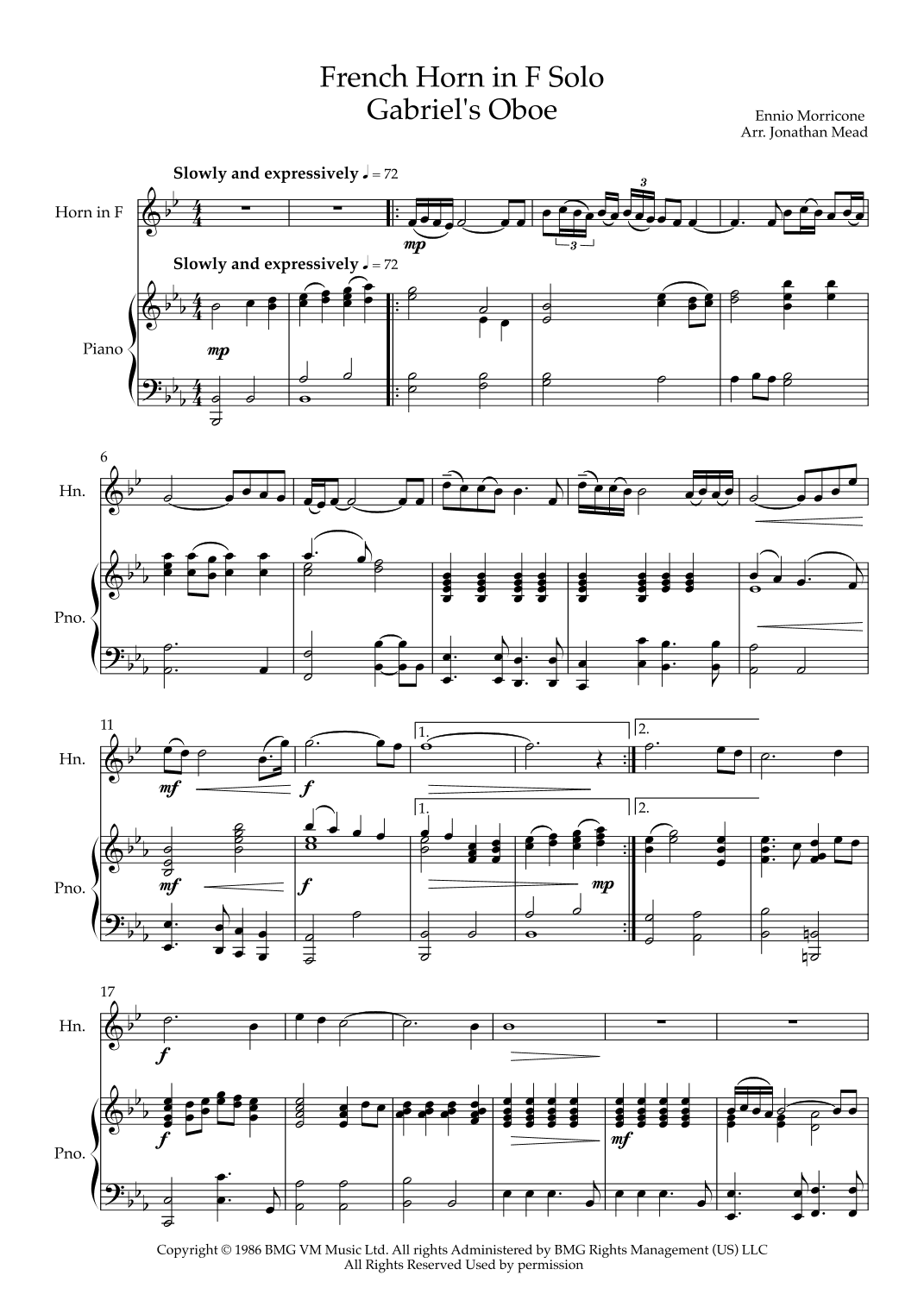 Gabriel's Oboe (arr. Jonathan Mead)
