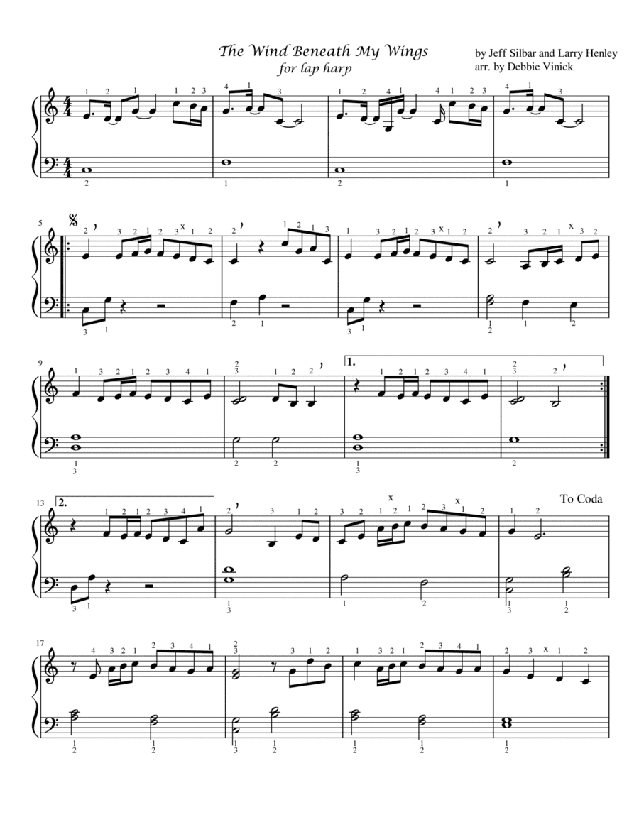The Wind Beneath My Wings (arr. Debbie Vinick)