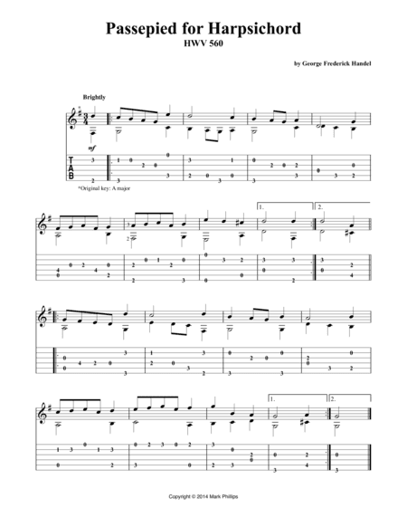 Passepied for Harpsichord (arr. Mark Phillips)