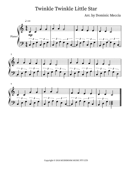 Twinkle Twinkle Little Star (trad Arr) (arr. Dominic Meccia)