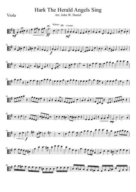 Hark the Herald Angels Sing, Viola (arr. John W. Daniel)