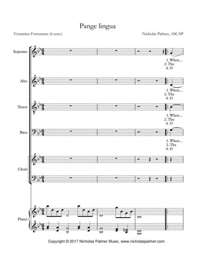 Sing, my tongue (Pange lingua gloriosi proelium) - SSAATTBB