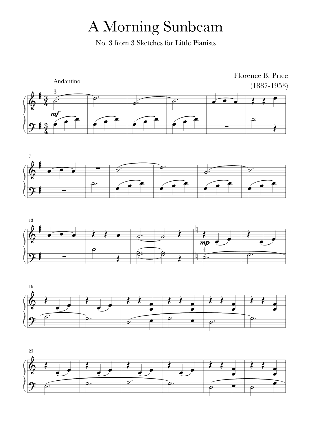 A Morning Sunbeam (arr. Thomas Ling)