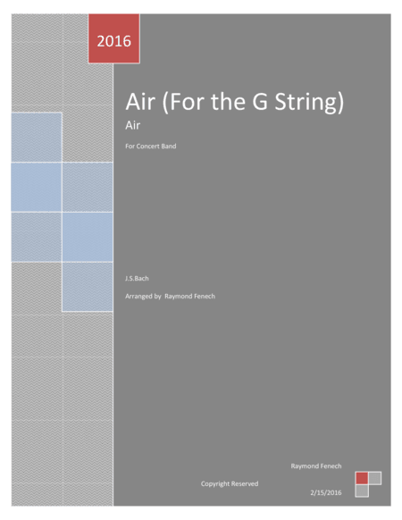 AIR (On the G String) - For Concert Band (arr. Raymond Fenech)