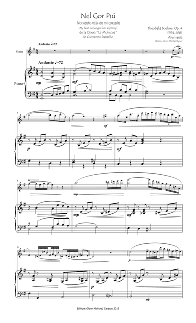 Boehm, Nel cor piu for flute & piano (arr. Glenn Michael)