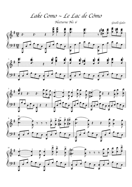 Lake Como Piano Solo ~ Le Lac de Cômo ~ Nocturne No. 6 (arr. Simply Beautiful Music)
