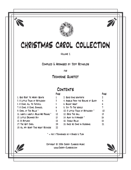 Christmas Carol Collection, Vol.1 for Trombone Ensemble (arr. Reynolds, Jeff)