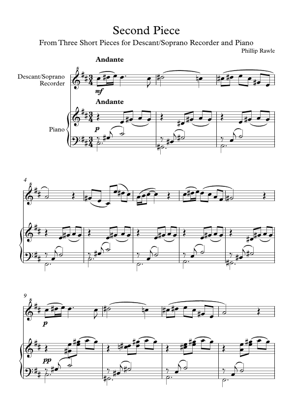 Second Piece - Descant/Soprano Recorder