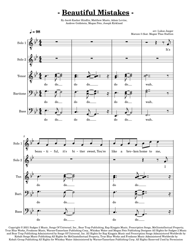 Beautiful Mistakes (arr. Lukas C Jaeger)