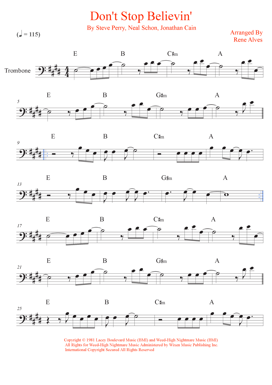 Don't Stop Believin' (arr. Rene Alves)