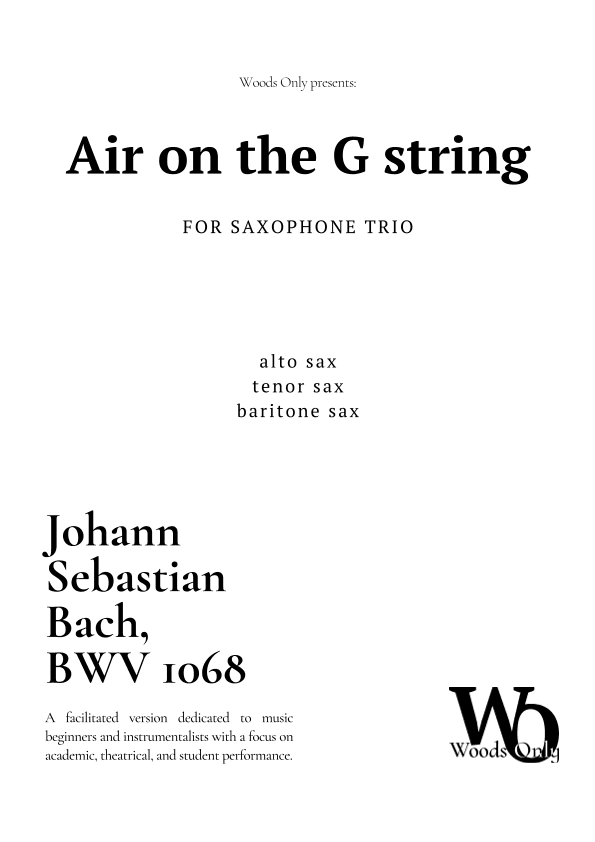 Air on the G String by Bach for Saxophone Trio (arr. Ander)