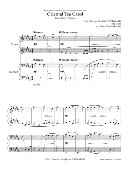 Past 3 O'Clock - Oriental Tea Carol - Piano Duet (arr. Anne L Christopherson GRSM ARCM)