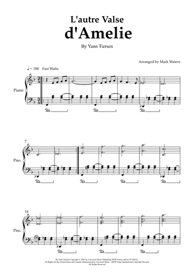 L'autre Valse D'amelie (arr. Mark Waters)
