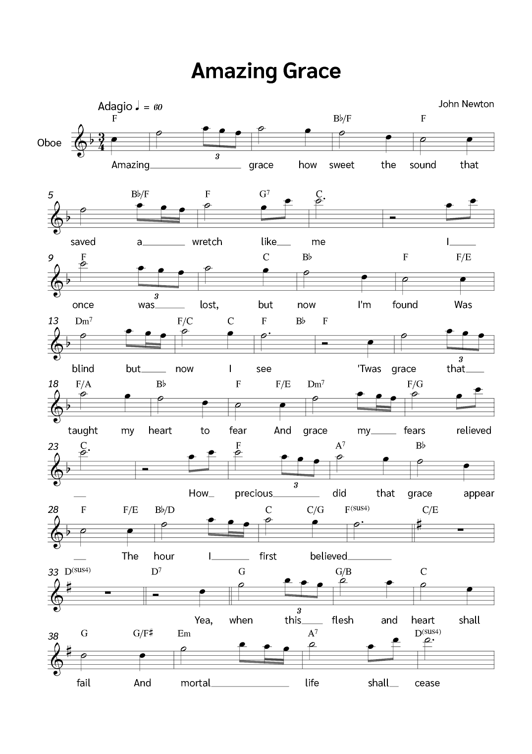 Amazing Grace (arr. Jackson Spindler)