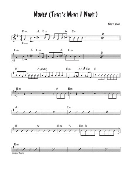 Money (that's What I Want) (arr. David M Fagnant)
