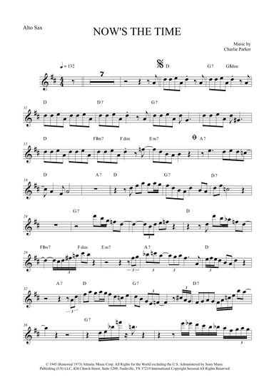Now's The Time (arr. The Sheet Music Library)