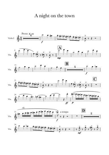 A Night on the town; the memory for String quartet