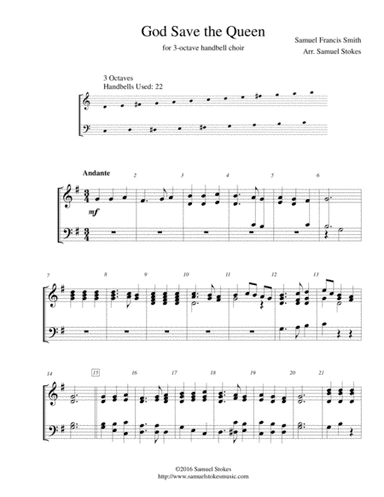 God Save the Queen - for 3-octave handbell choir (arr. Samuel Stokes)