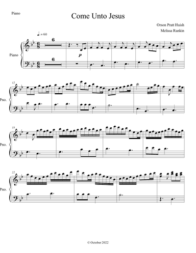 Come Unto Jesus (arr. Melissa Rankin)