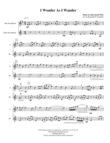 I Wonder As I Wander (arr. Kenneth D. Friedrich)
