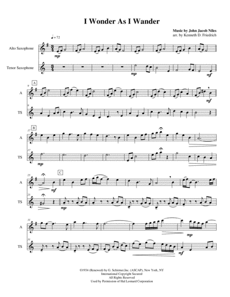 I Wonder As I Wander (arr. Kenneth D. Friedrich)