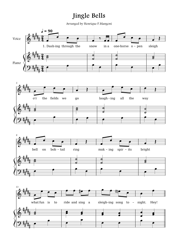Jingle Bells (arr. Henrique F Mangoni)