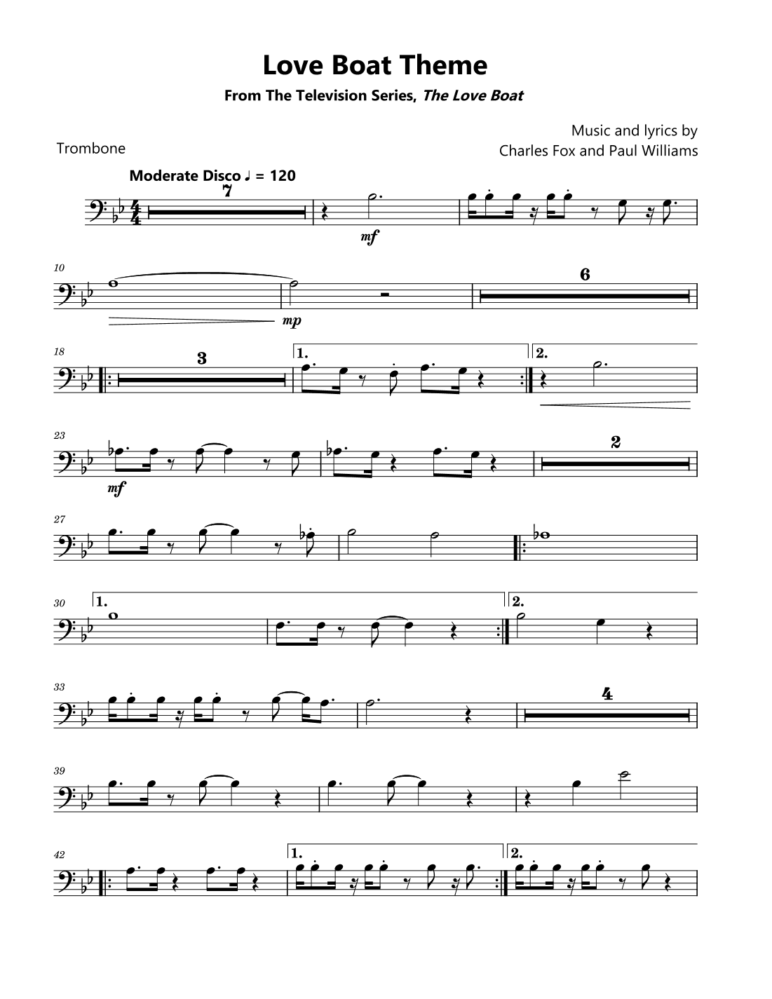 Love Boat Theme (arr. David Lartey)