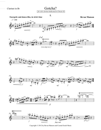 GOTCHA? for solo Bb clarinet