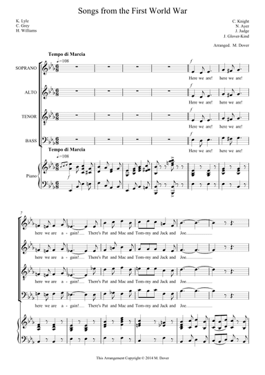 Songs from the First World War - Medley - SATB (arr. M. Dover)