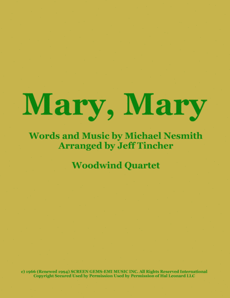 Mary, Mary (arr. Jeff Tincher)
