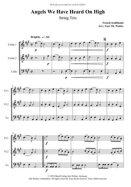 Angels We Have Heard On High (arr. Gert Th. Walter)