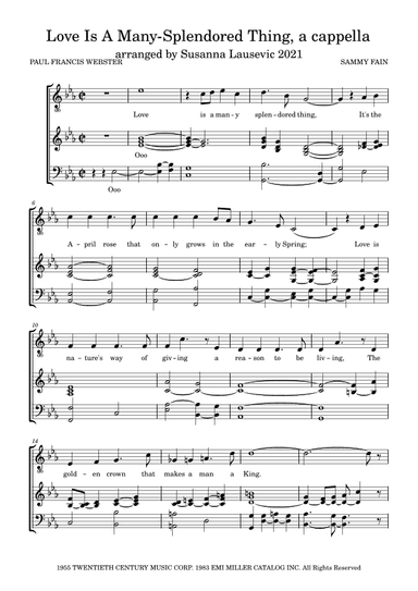 Love Is A Many-splendored Thing (arr. Susanna Lausevic)