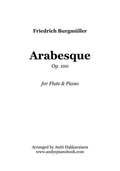 Arabesque Op. 100 - Flute & Piano (arr. Antti Hakkarainen)